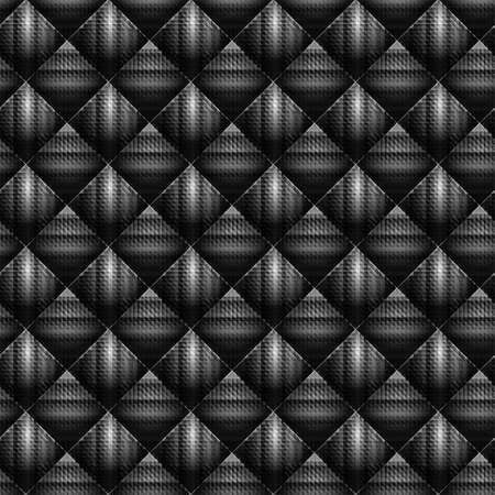 Dark black Geometric grid Carbon fiber background Modern dark abstract seamless textureの写真素材