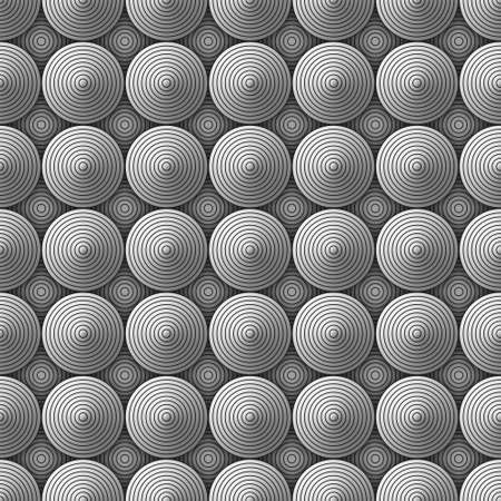 Black and white Seamless geometric pattern with ringsの写真素材