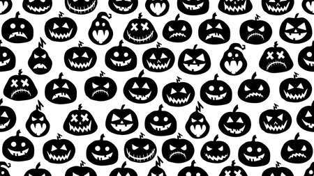 Pumpkin background Halloween seamless pattern Holiday illustrationの写真素材