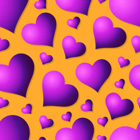 Hearts seamless pattern Grunge Hand drawn Valentine's day background