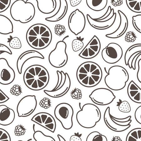 Various food seamless pattern Hand drawn background texture