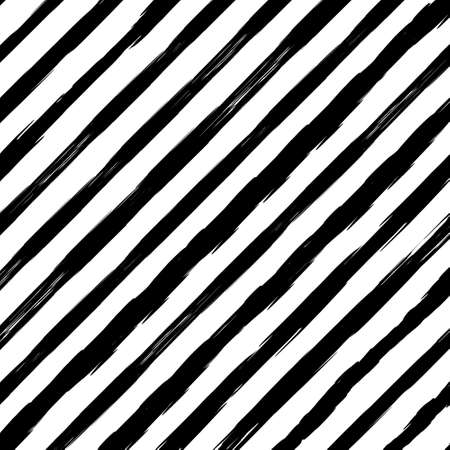 Abstract diagonal monochrome striped grunge pattern Hand drawn black ink stripe backgroundの写真素材