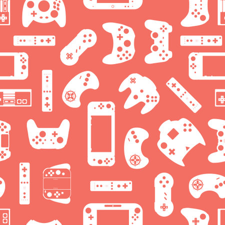 Video game controller gamepad background Gadgets and devices seamless pattern