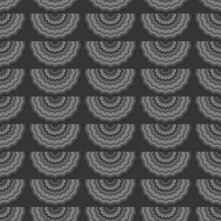 Ethnic black and white Doodle abstract seamless geometric ornamental pattern Vintage oriental decorative elements backgroundの写真素材