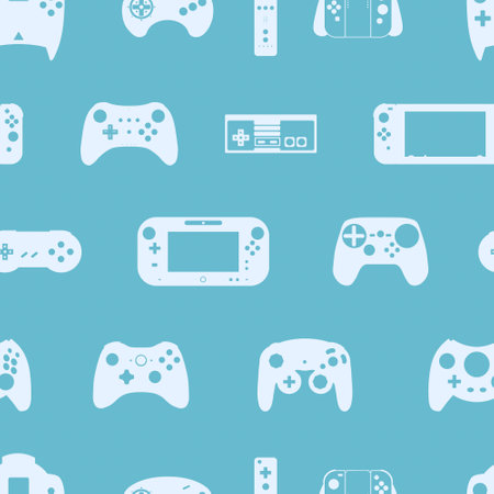 Video game controller gamepad background Gadgets and devices seamless patternの写真素材