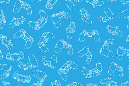 Video game controller gamepad background Gadgets and devices seamless pattern