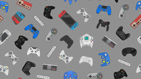 Video game controller gamepad background Gadgets and devices seamless pattern