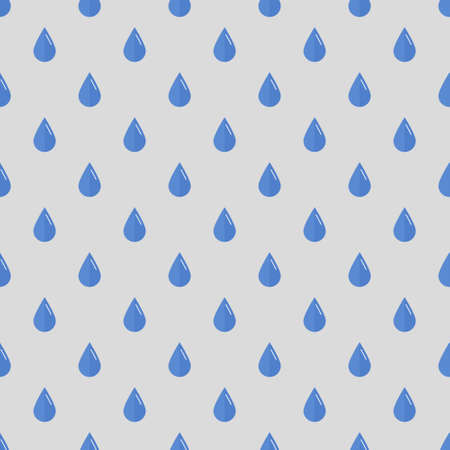 Blue Watercolor rain drops seamless pattern Water illustration