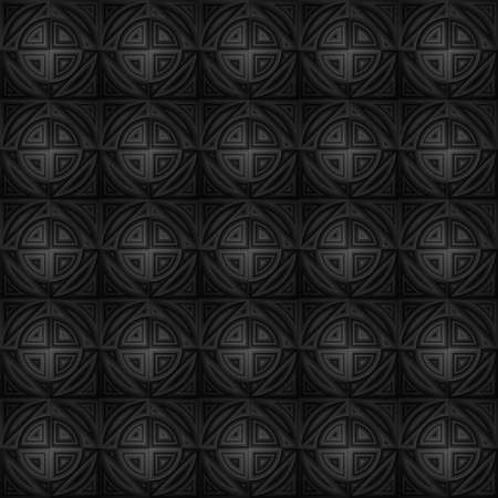 Dark black mosaic abstract seamless geometric grid background textureのイラスト素材