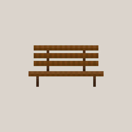 Illustration of wooden bench in pixel art style Vector illustrationのイラスト素材