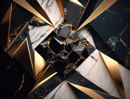Marble stone texture background material with elements of semi-precious stones and gold created with Generative AI technologyの素材