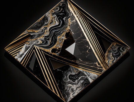 Marble stone texture background material with elements of semi-precious stones and gold created with Generative AI technologyの素材