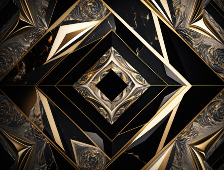 Marble stone texture background material with elements of semi-precious stones and gold created with Generative AI technologyの素材