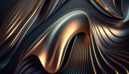 A metallic abstract wavy liquid background Generative AI technologyの素材