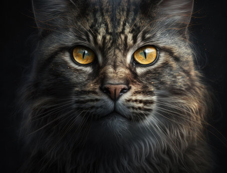 Close-up portrait of a cute cat Generative AI technologyの素材