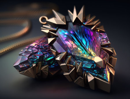 Beautiful purple amethyst natural gemstone jewelry Generative AI technologyの素材