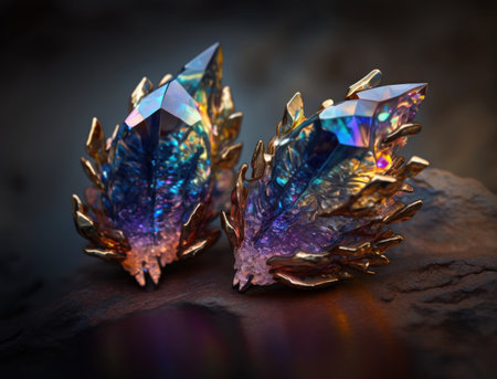 Beautiful purple amethyst natural gemstone jewelry Generative AI technologyの素材