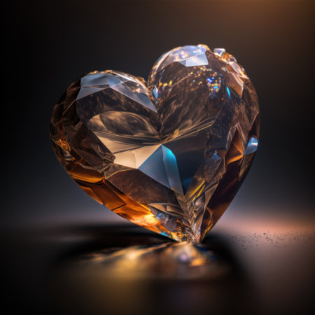 Realistic heart shaped zircon, natural gemstone Generative AI technologyの素材