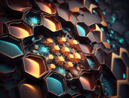 Beautiful hexagonal background natural gemstone Generative AI technologyの素材