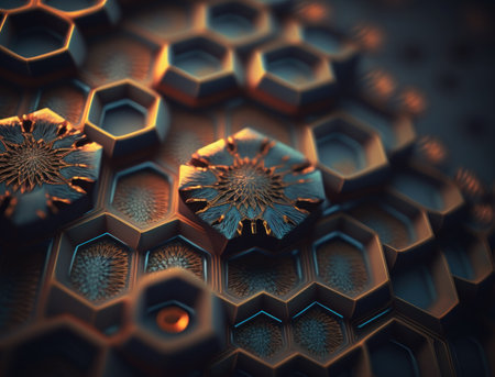 Beautiful hexagonal background natural gemstone Generative AI technologyの素材