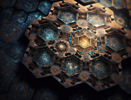 Beautiful hexagonal background natural gemstone Generative AI technologyの素材