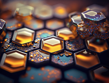 Beautiful hexagonal background natural gemstone Generative AI technologyの素材