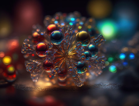An endless fractals made of translucent multicolored crystals natural gemstone Generative AI technologyの素材