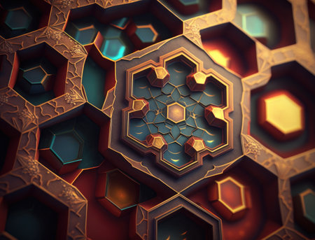 Beautiful hexagonal background natural gemstone Generative AI technologyの素材