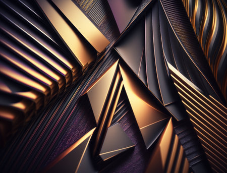 Modern technology abstract texture with diagonal metallic lines created with Generative AI technologyの素材