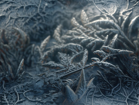 Abstract beautiful pattern of frost background created with Generative AI technologyの素材