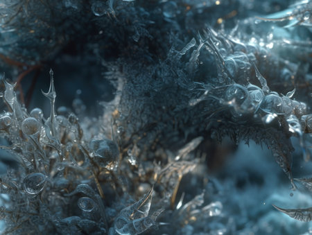 Abstract beautiful pattern of frost background created with Generative AI technologyの素材