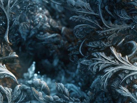 Abstract beautiful pattern of frost background created with Generative AI technologyの素材