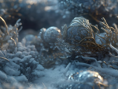 Abstract beautiful pattern of frost background created with Generative AI technologyの素材