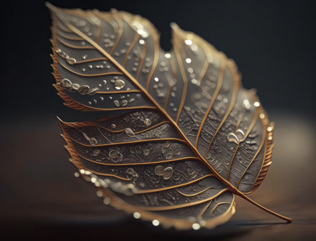 Abstract dark black leaf skeleton background created with Generative AI technologyの素材
