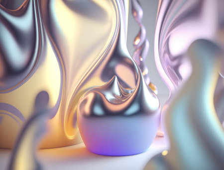 Light pastel colors fluid wavy liquid abstract background created with Generative AI technologyの素材