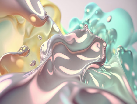 Light pastel colors fluid wavy liquid abstract background created with Generative AI technologyの素材