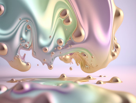Light pastel colors fluid wavy liquid abstract background created with Generative AI technologyの素材