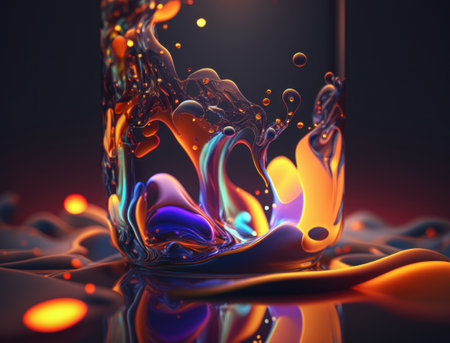 Light pastel colors fluid wavy liquid abstract background created with Generative AI technologyの素材