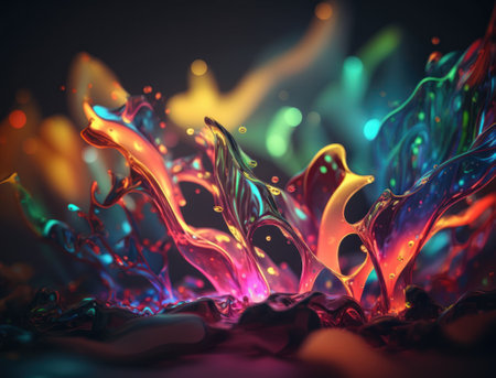 Light pastel colors fluid wavy liquid abstract background created with Generative AI technologyの素材