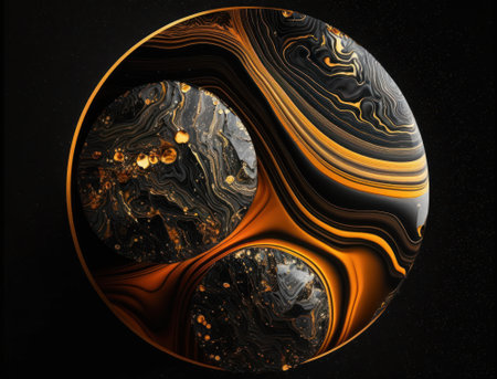 Marble stone texture background material with elements of semi-precious stones and gold created with Generative AI technologyの素材