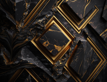 Marble stone texture background material with elements of semi-precious stones and gold created with Generative AI technologyの素材