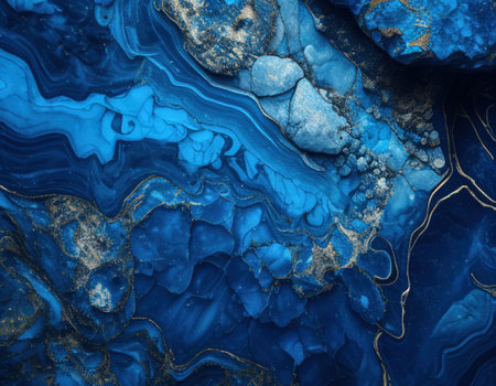Marble stone texture background material with elements of semi-precious stones and gold created with Generative AI technologyの素材