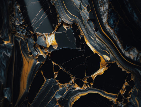 Marble stone texture background material with elements of semi-precious stones and gold created with Generative AI technologyの素材