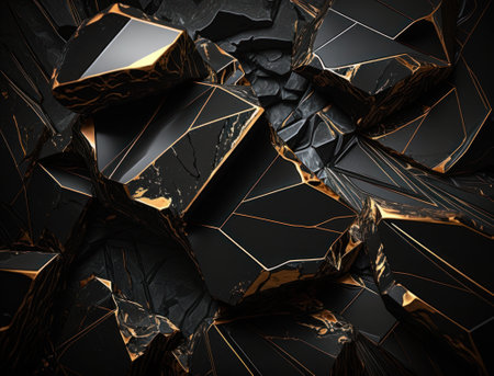 Marble stone texture background material with elements of semi-precious stones and gold created with Generative AI technologyの素材