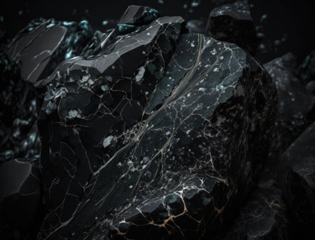 Marble stone texture background material with elements of semi-precious stones and gold created with Generative AI technologyの素材