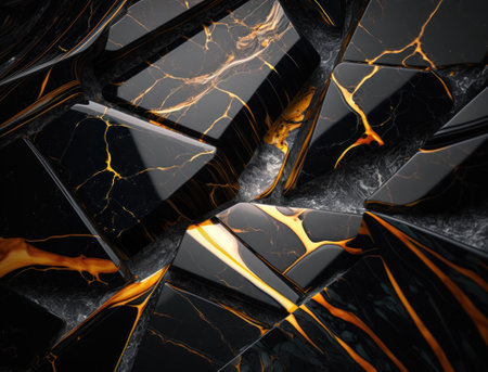 Marble stone texture background material with elements of semi-precious stones and gold created with Generative AI technologyの素材