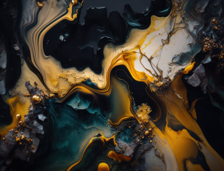 Marble stone texture background material with elements of semi-precious stones and gold created with Generative AI technologyの素材