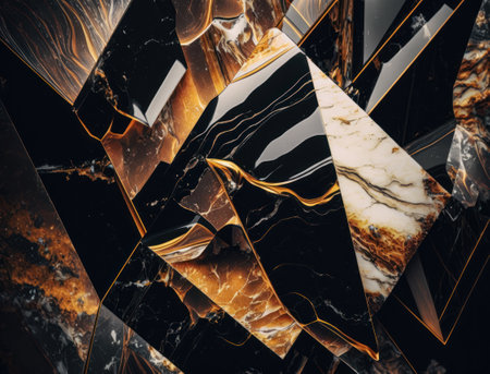 Marble stone texture background material with elements of semi-precious stones and gold created with Generative AI technologyの素材