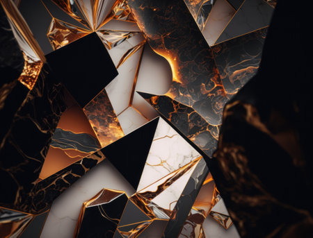 Marble stone texture background material with elements of semi-precious stones and gold created with Generative AI technologyの素材