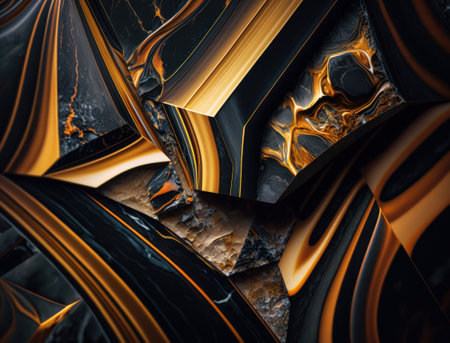 Marble stone texture background material with elements of semi-precious stones and gold created with Generative AI technologyの素材